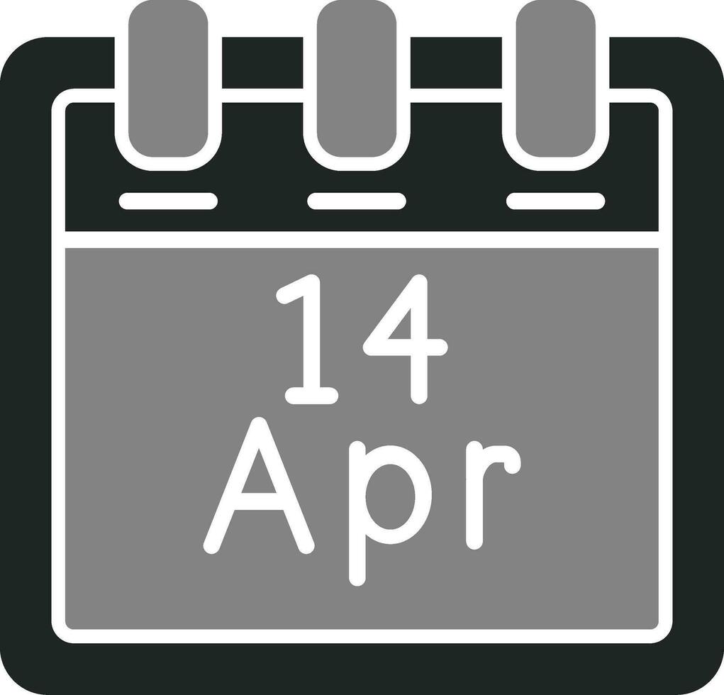 avril 14 vecteur icône