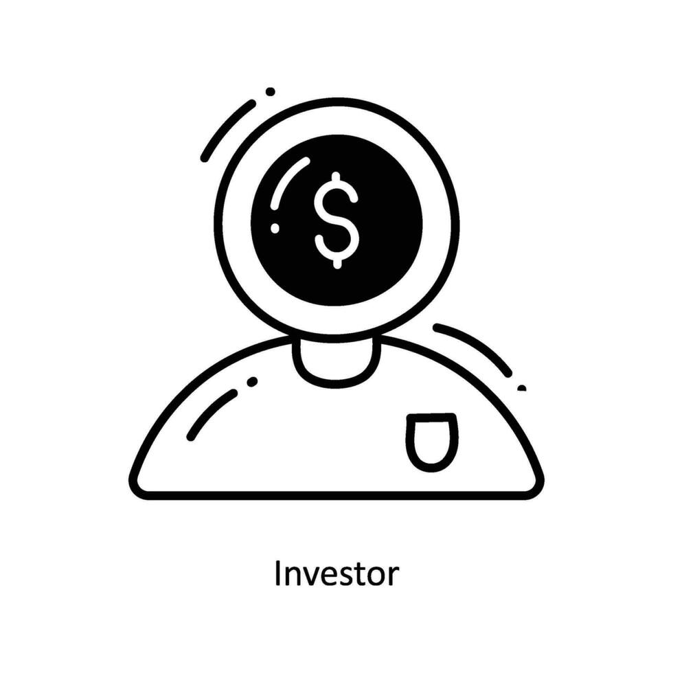 investisseur griffonnage icône conception illustration. Commencez symbole sur blanc Contexte eps dix fichier vecteur