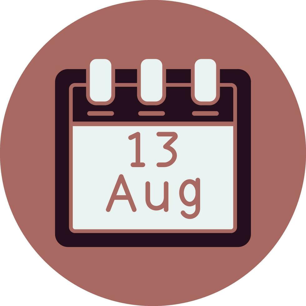 août 13 vecteur icône