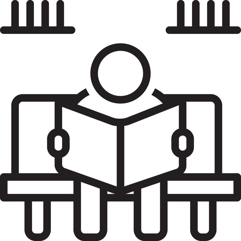 icône de ligne pour lire un livre vecteur