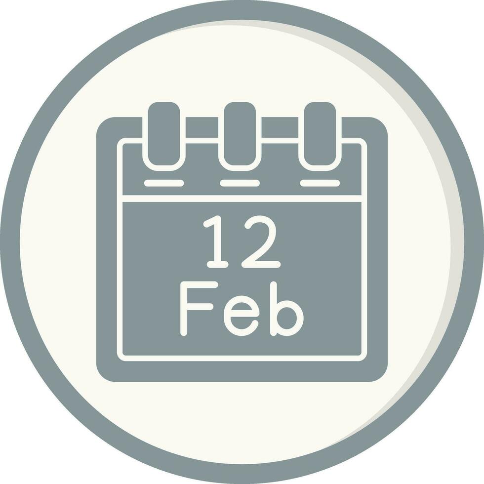 février 12 vecteur icône