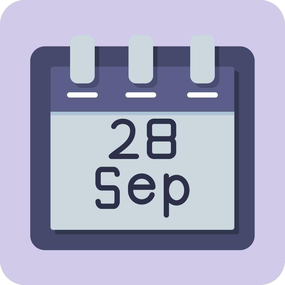 septembre 28 vecteur icône