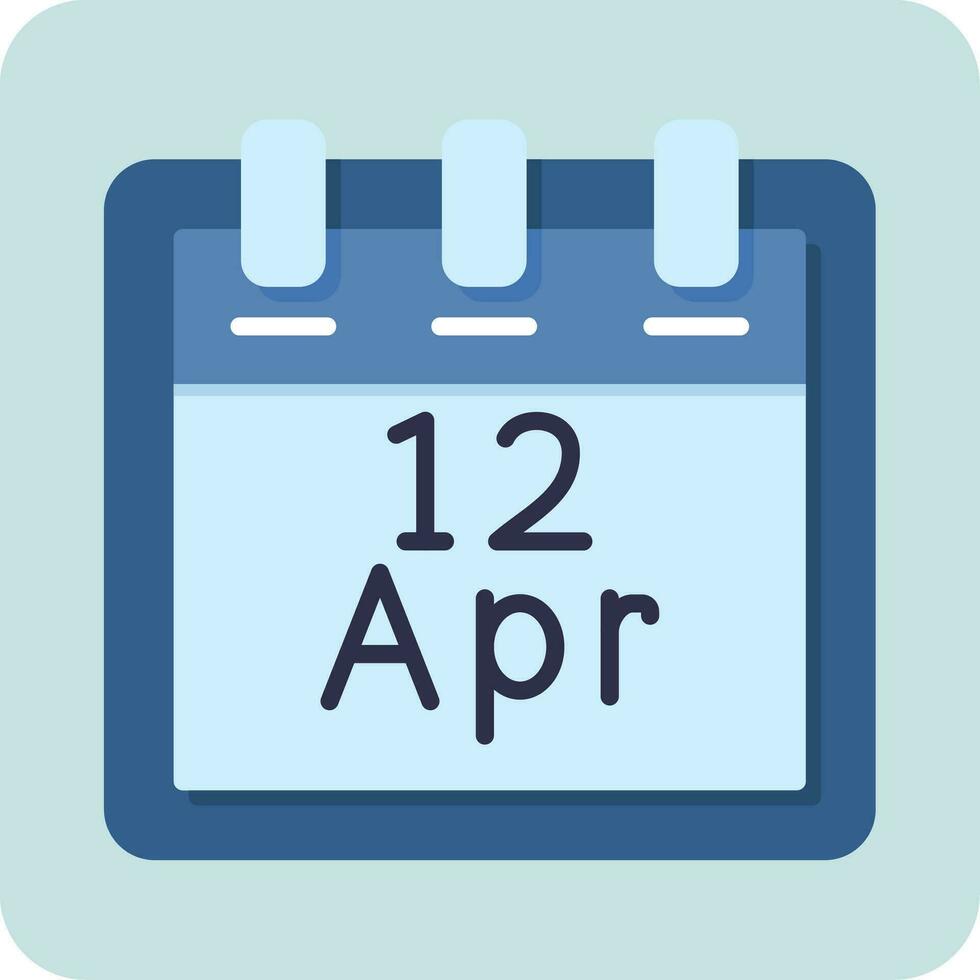 avril 12 vecteur icône