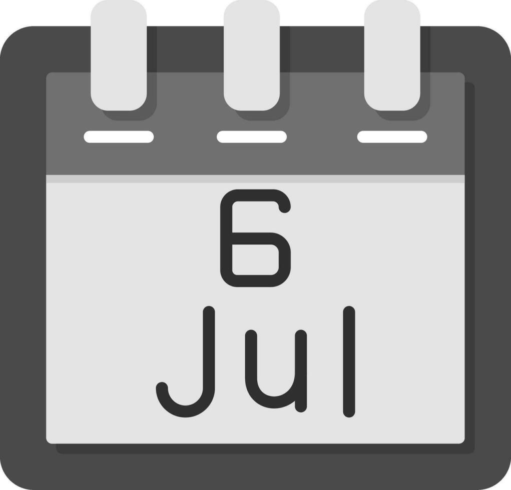 juillet 6 vecteur icône