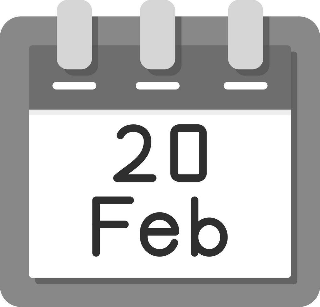 février 20 vecteur icône