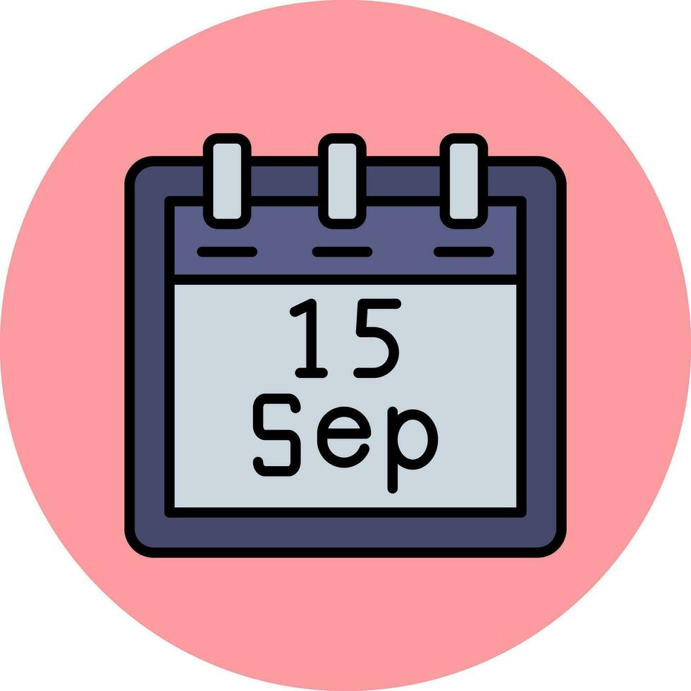 septembre 15 vecteur icône
