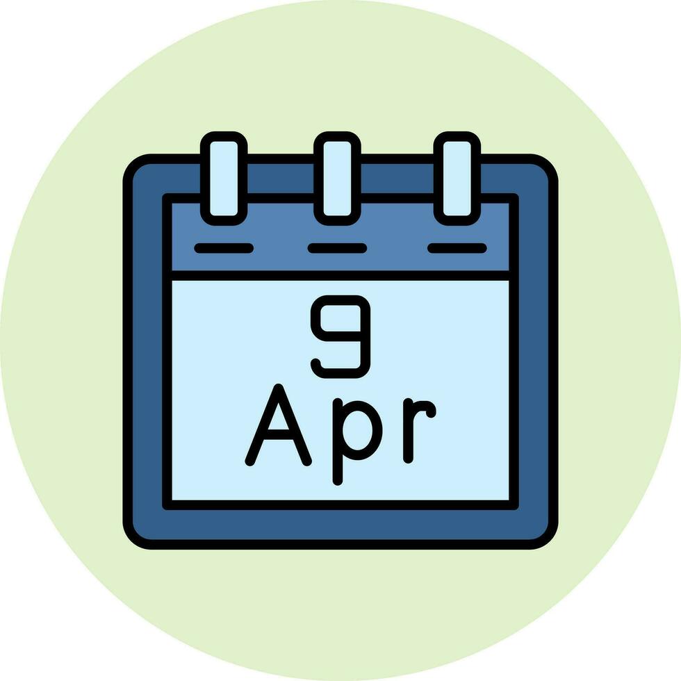 avril 9 vecteur icône