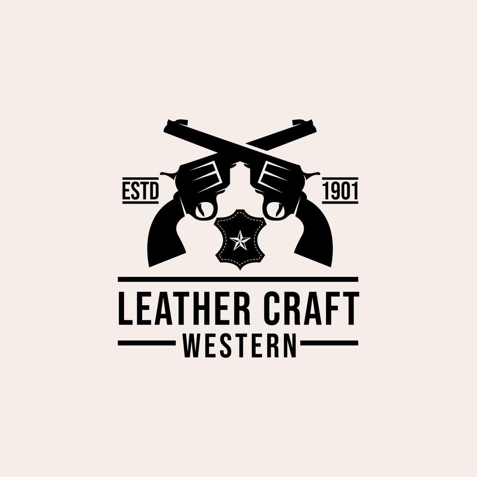 cuir western vintage premium logo vecteur