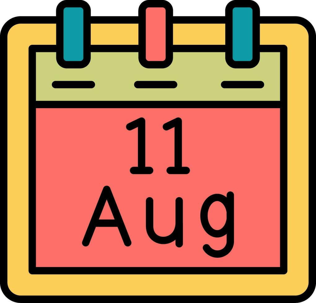 août 11 vecteur icône