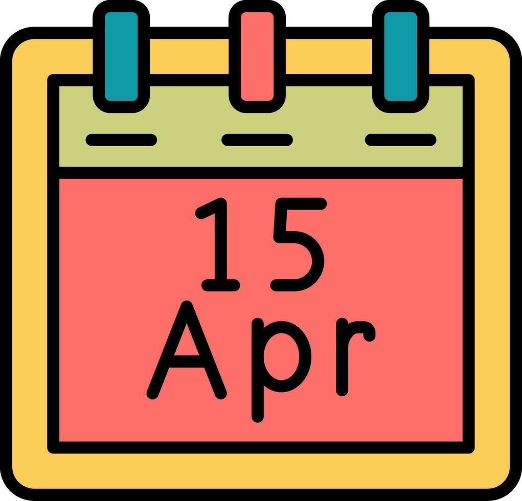 avril 15 vecteur icône