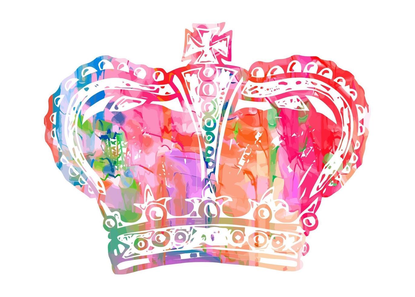 couronne royale de style aquarelle vecteur