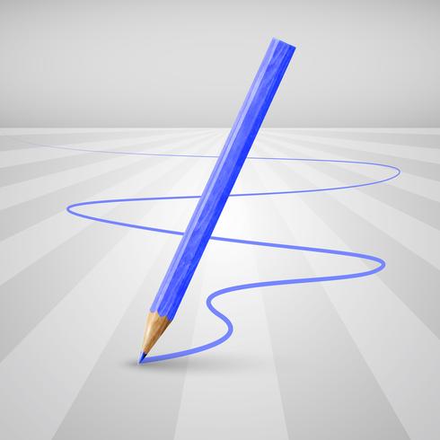 Crayon en bois réaliste sur fond blanc, illustration vectorielle vecteur