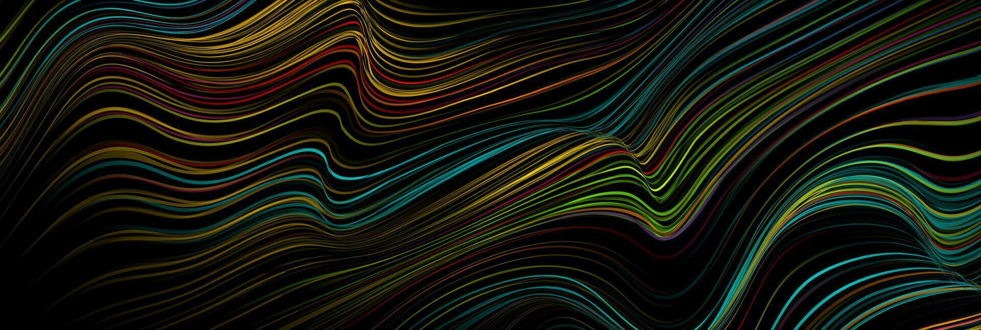 coloré liquide ondulé lignes abstrait modèle conception vecteur