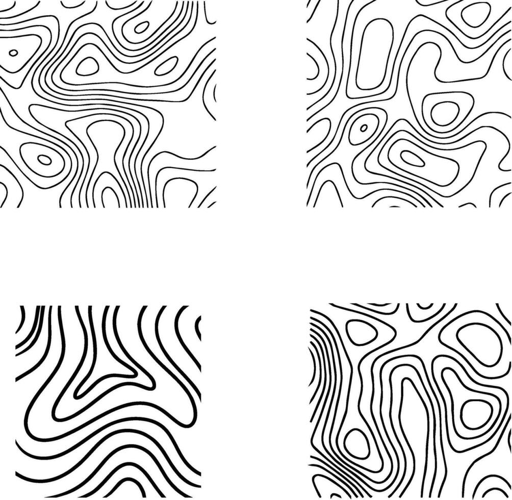 topographie modèle carré avec griffonnage conception. ondulé lignes. vecteur illustration ensemble.