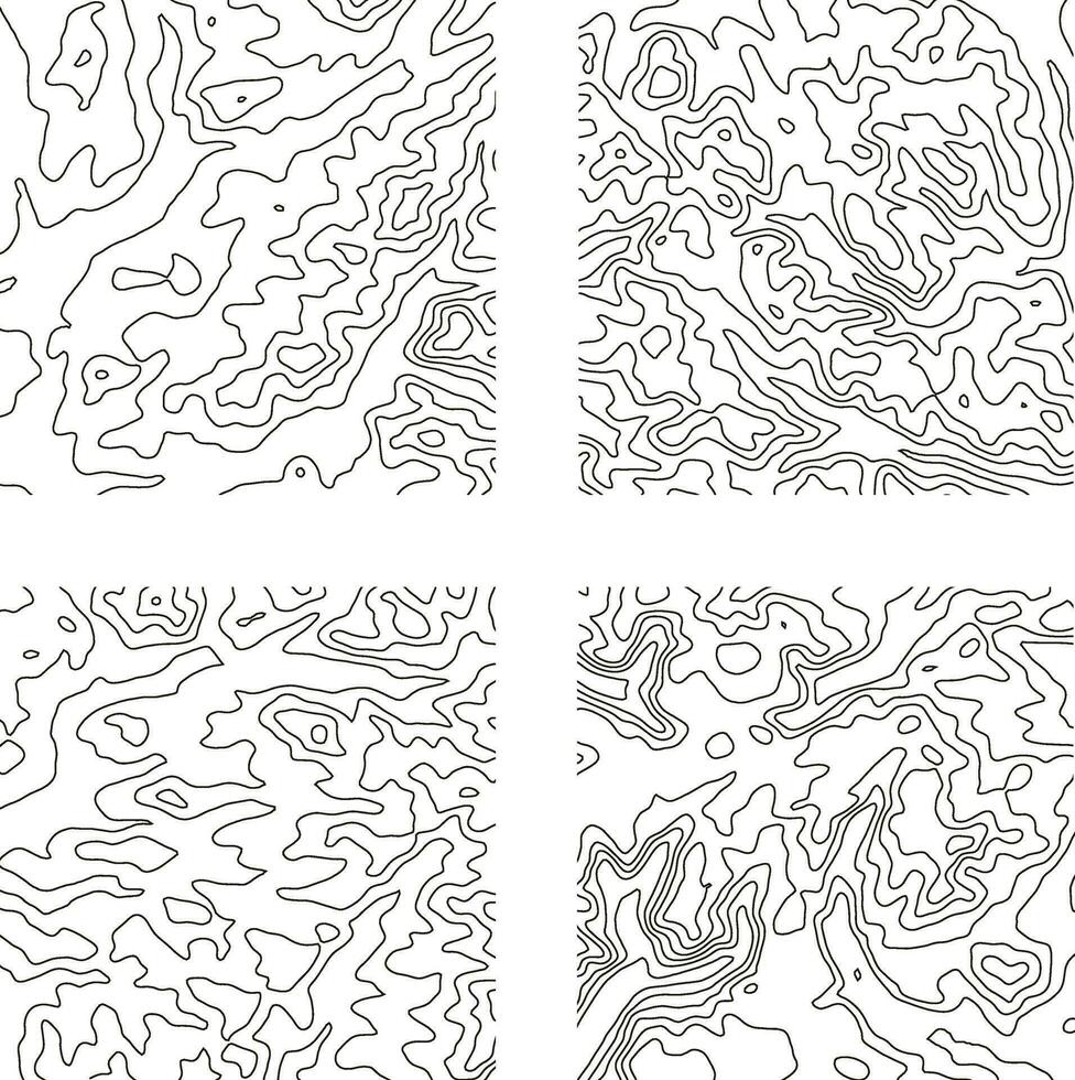 topographie modèle carré pour carte contour Contexte. vecteur illustration ensemble.