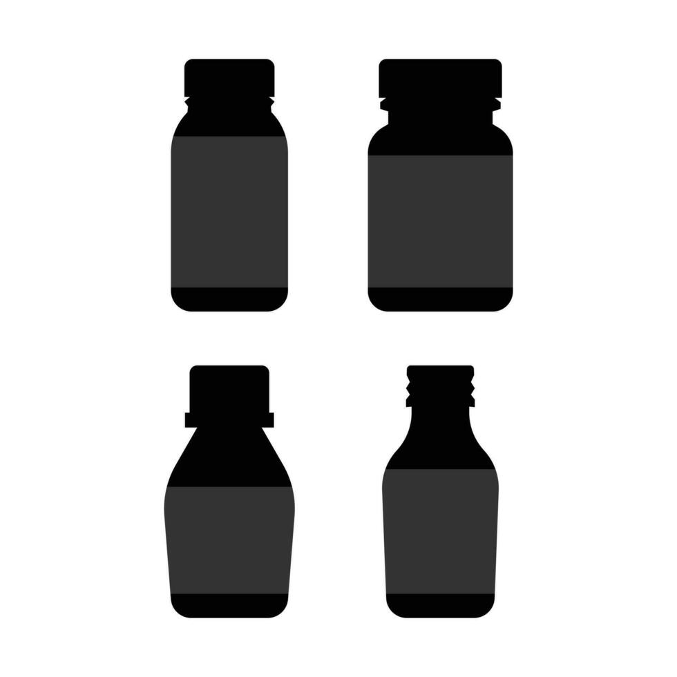 silhouette de une médicament sirop bouteille vecteur