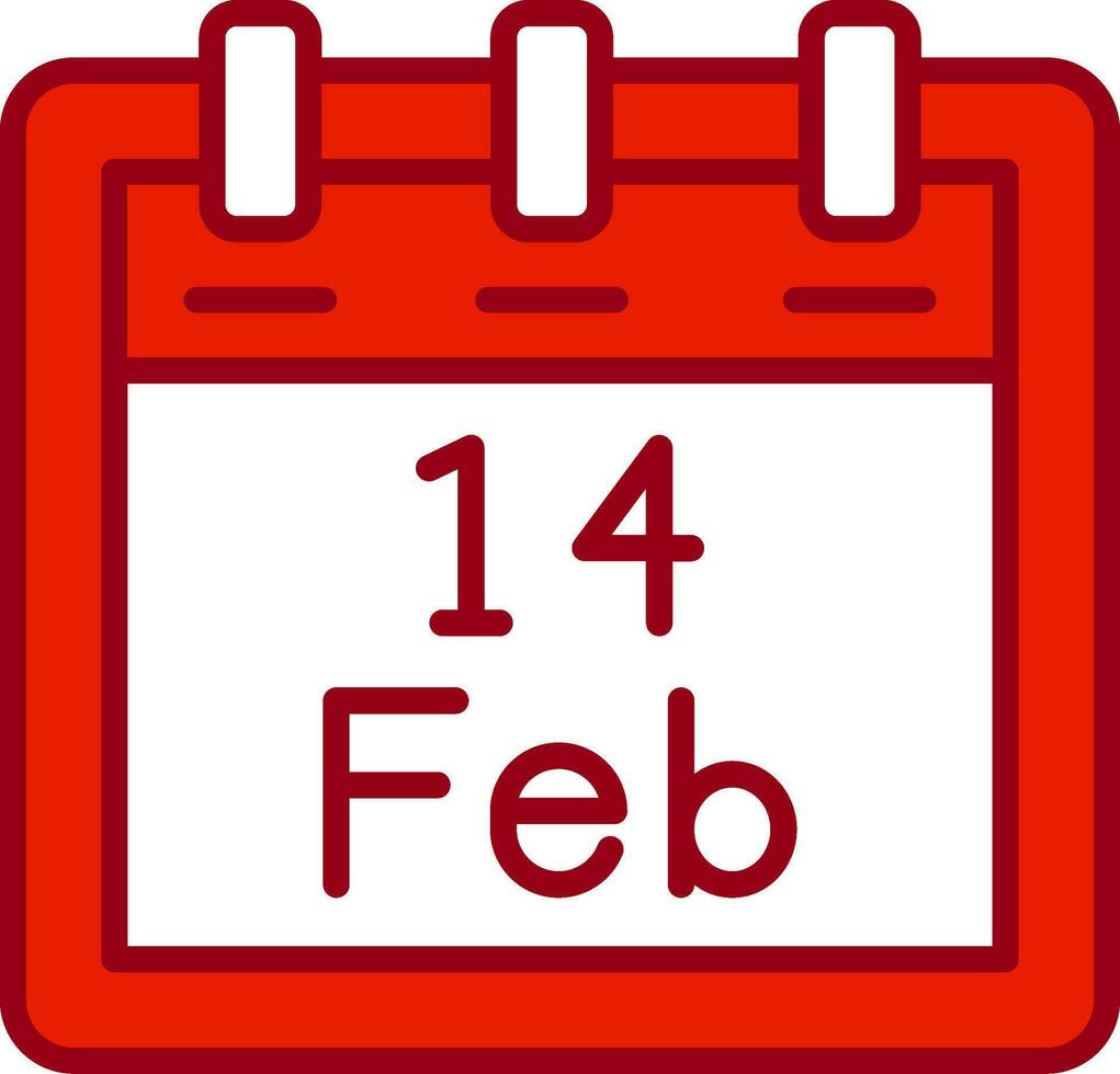 février 14 vecteur icône