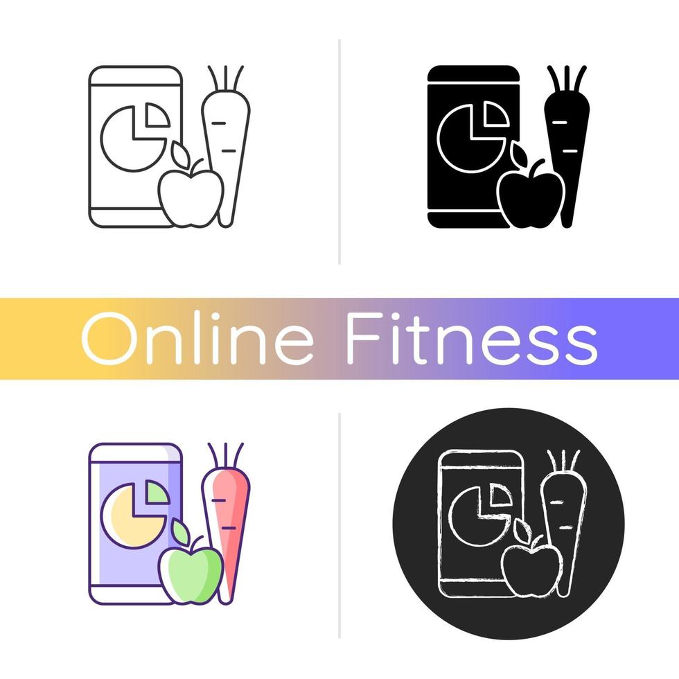 icône de suivi de nutrition en ligne. vecteur