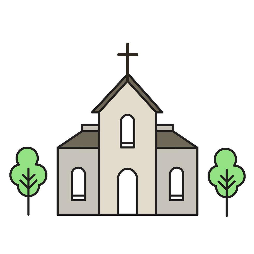 conception illustration église bâtiment symbole contour vecteur