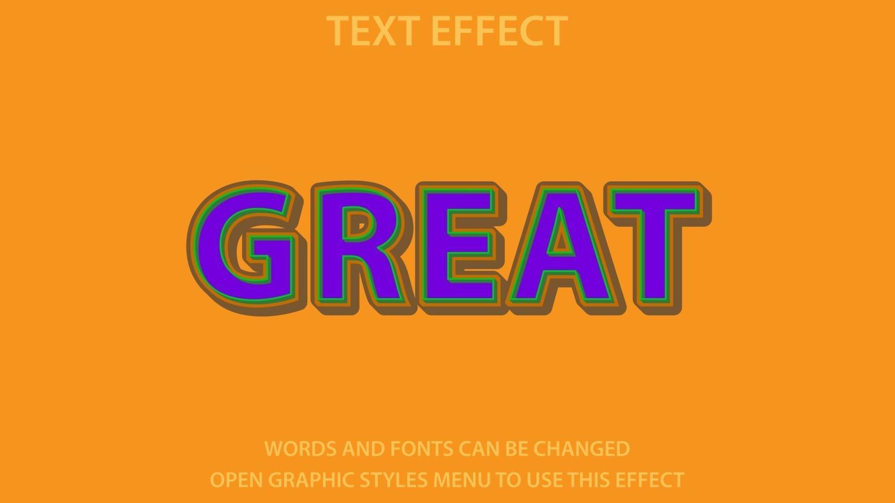 grand modèle d'effet de texte de couleur violette vecteur