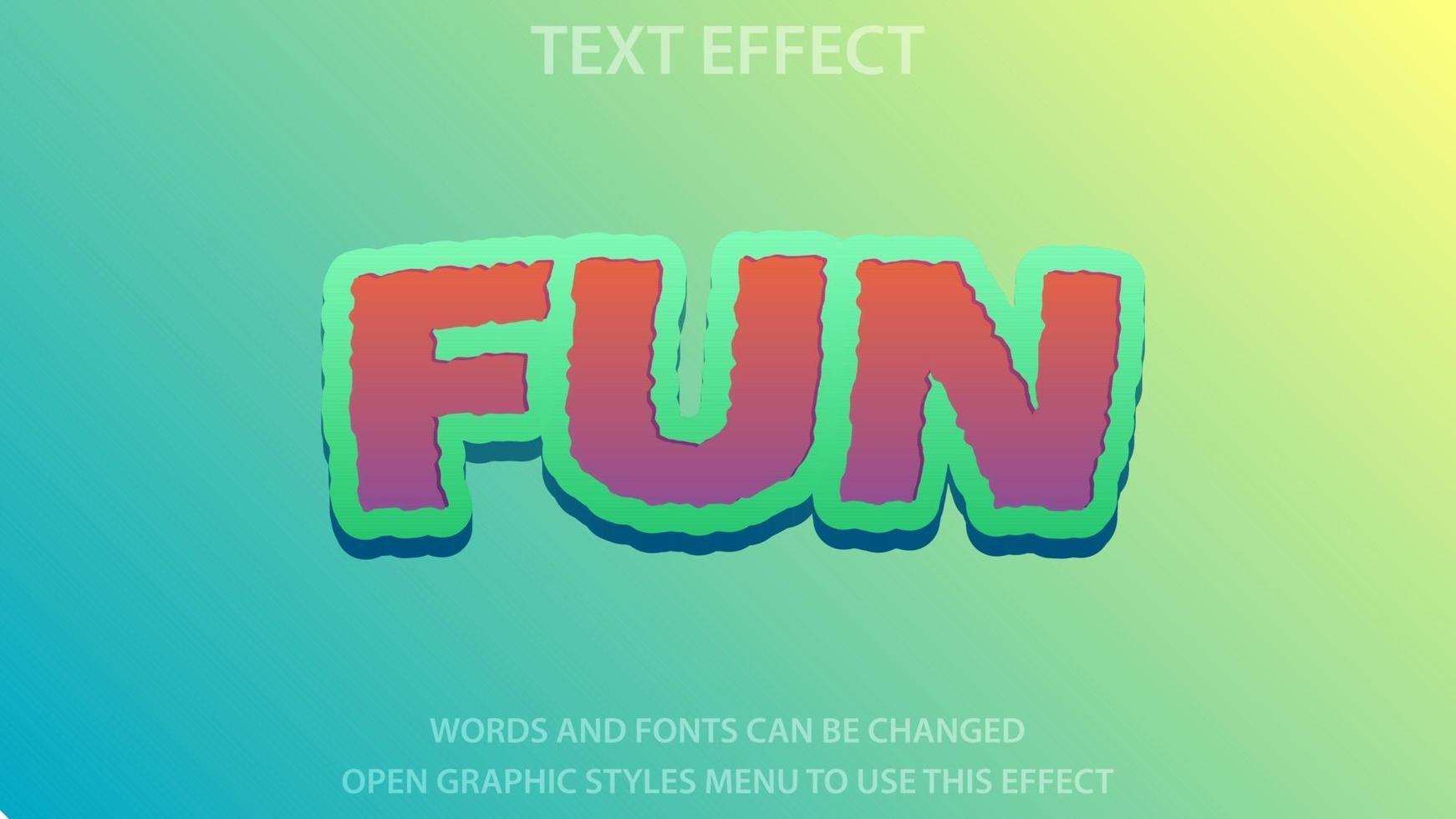 modèle d'effet de texte amusant. modifiable. eps 10 vecteur