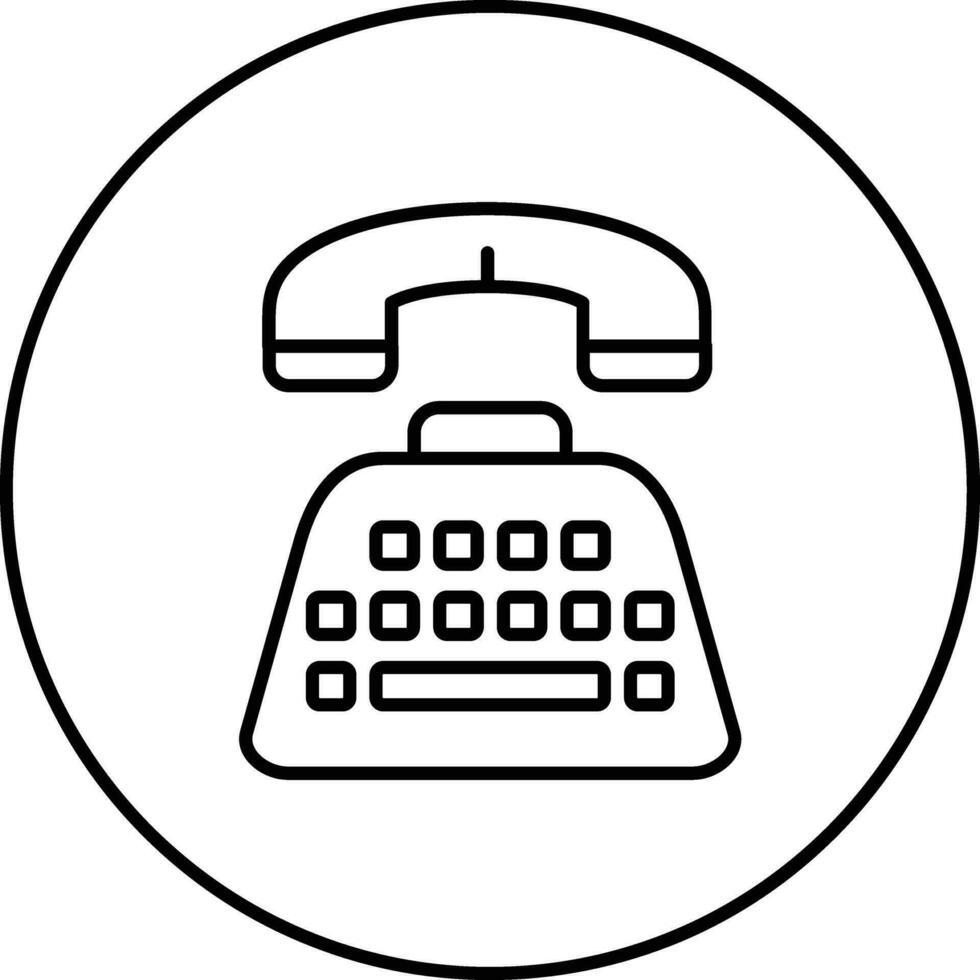 Téléphone machine à écrire vecteur icône