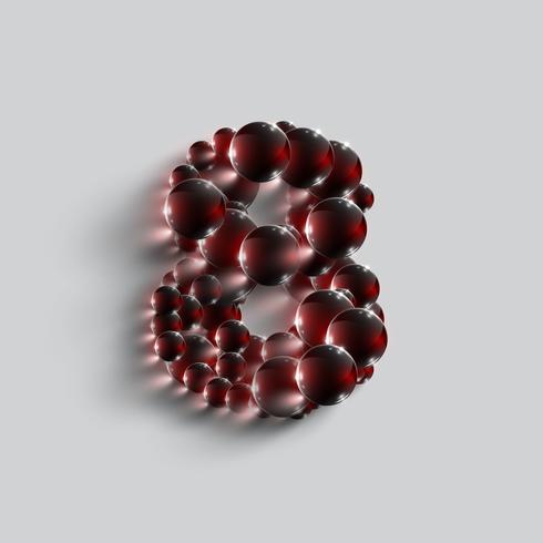 Un nombre composé de sphères rouges, vector