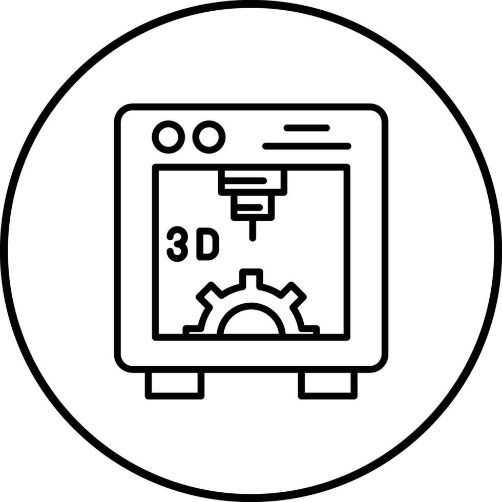 Icône de vecteur d'imprimante 3D