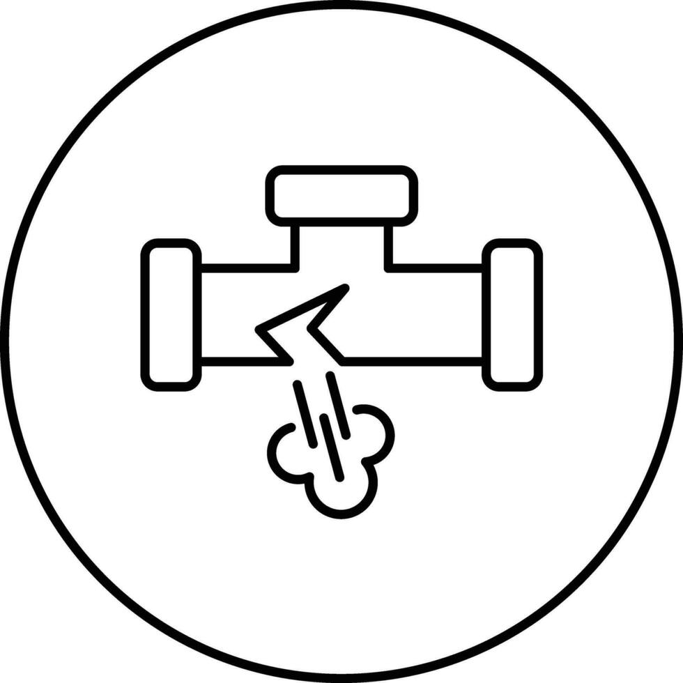 icône de vecteur de fuite de tuyau de gaz