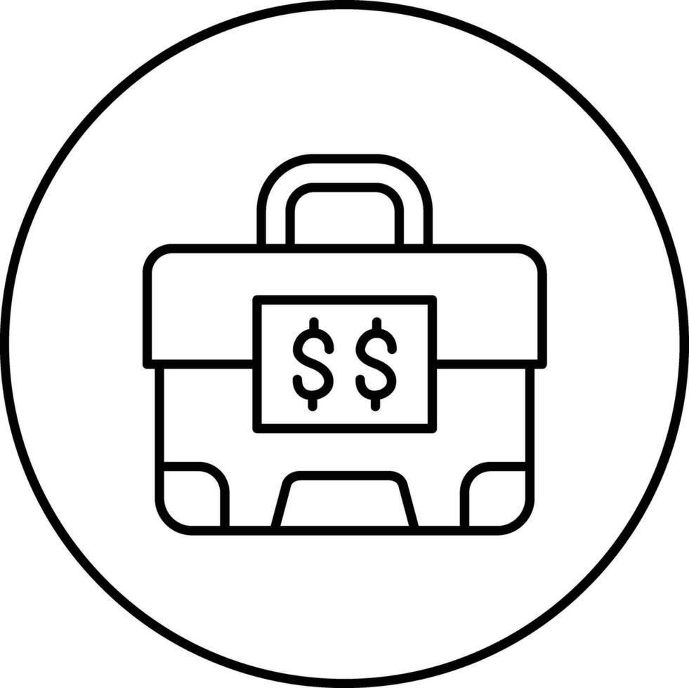argent valise vecteur icône