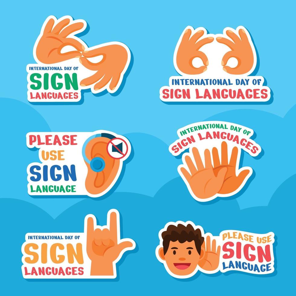 célébrer la journée internationale des langues des signes vecteur