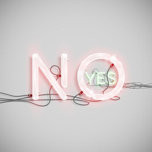 Caractère de mot réaliste faite par la police de néon, illustration vectorielle vecteur