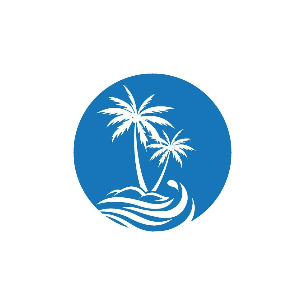 modèle de logo été palmier vecteur