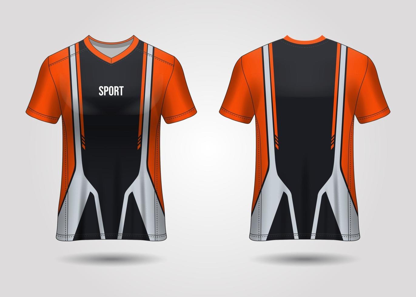 conception de t-shirt sport. maillot de course. vue avant et arrière uniforme. vecteur