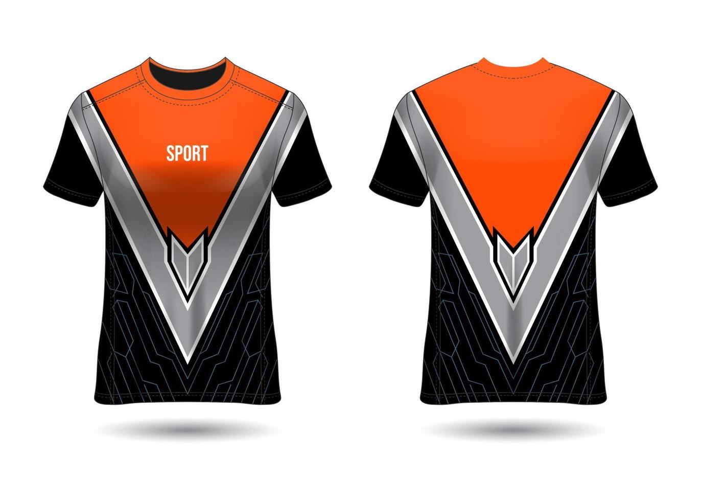 conception de t-shirt sport. maillot de course. vue avant et arrière uniforme. vecteur