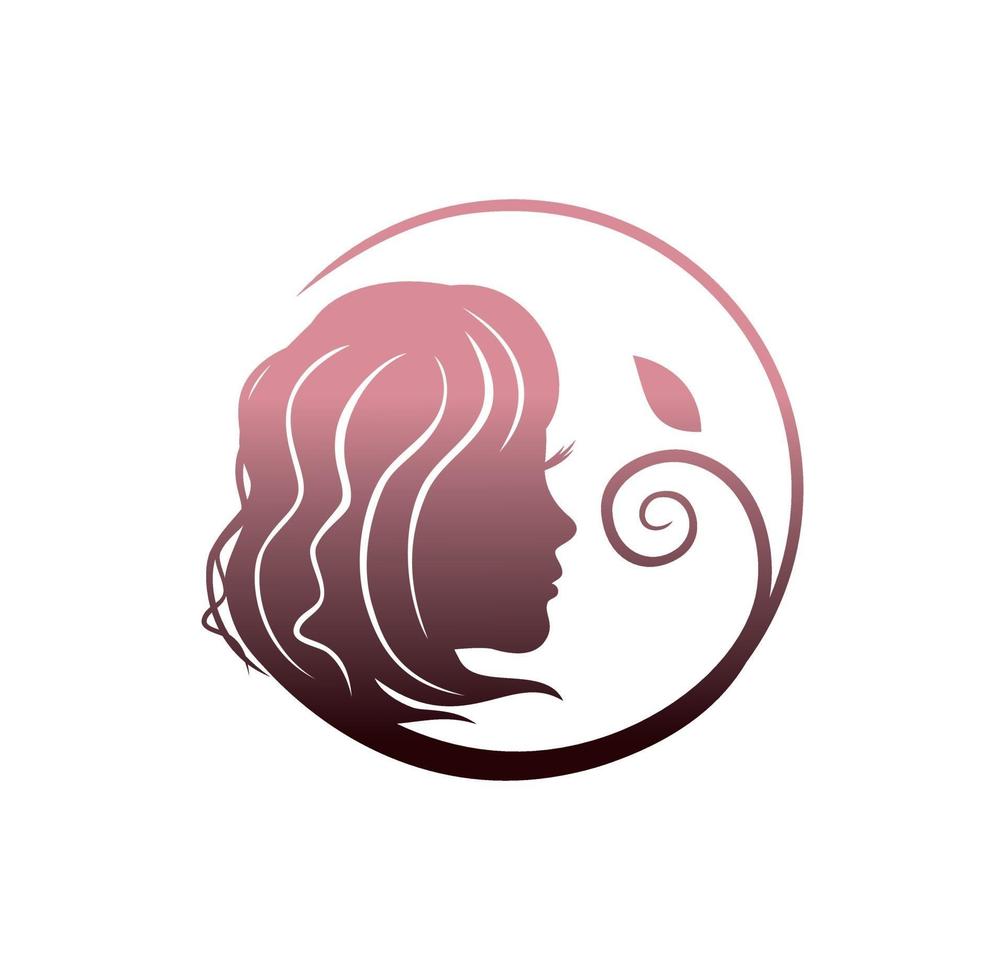 illustration de conception de logo de tête de femme vecteur