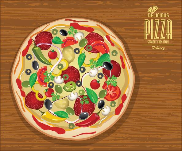 Pizza design rétro vecteur