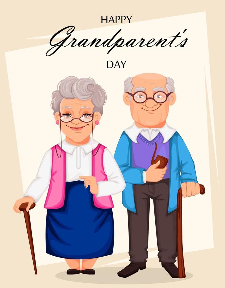 carte de voeux bonne fête des grands-parents vecteur