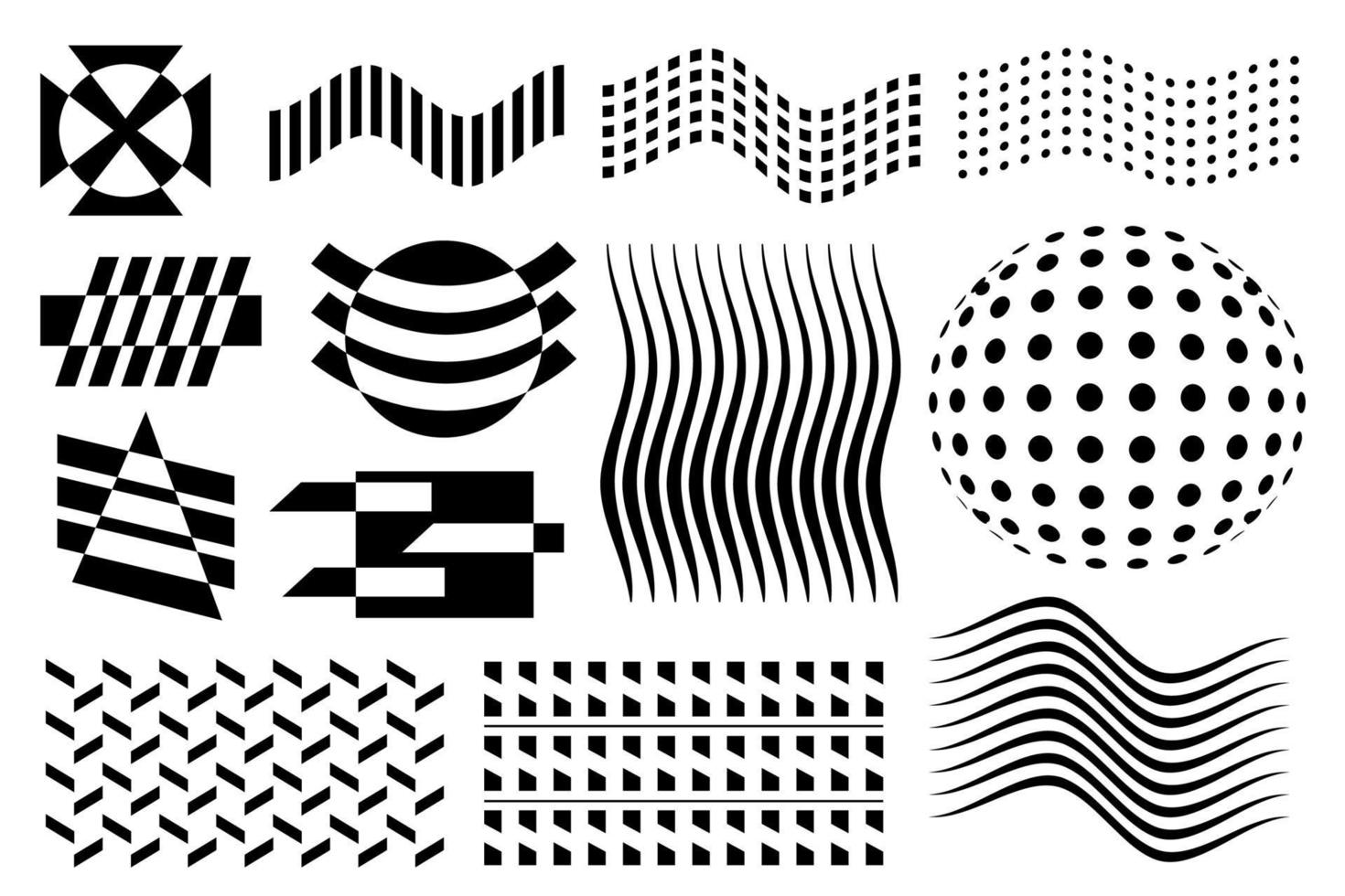 figures géométriques vectorielles abstraites. noir et blanc vecteur