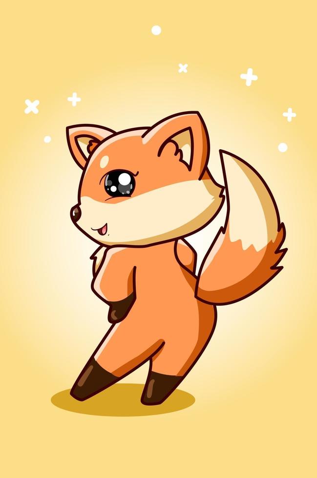une illustration de vecteur de dessin animé animal renard sexy