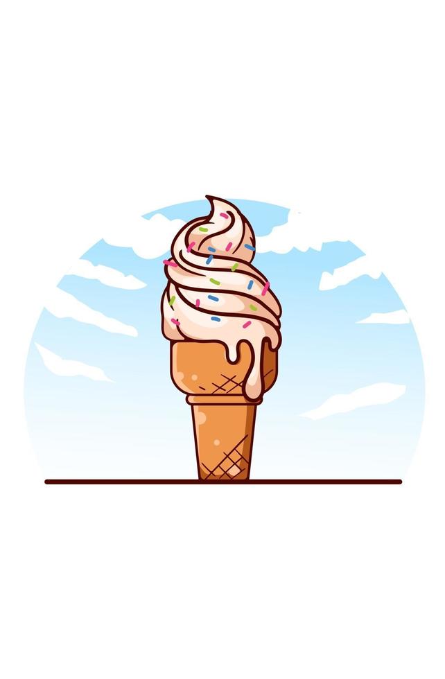 glace agréable et sucrée vecteur