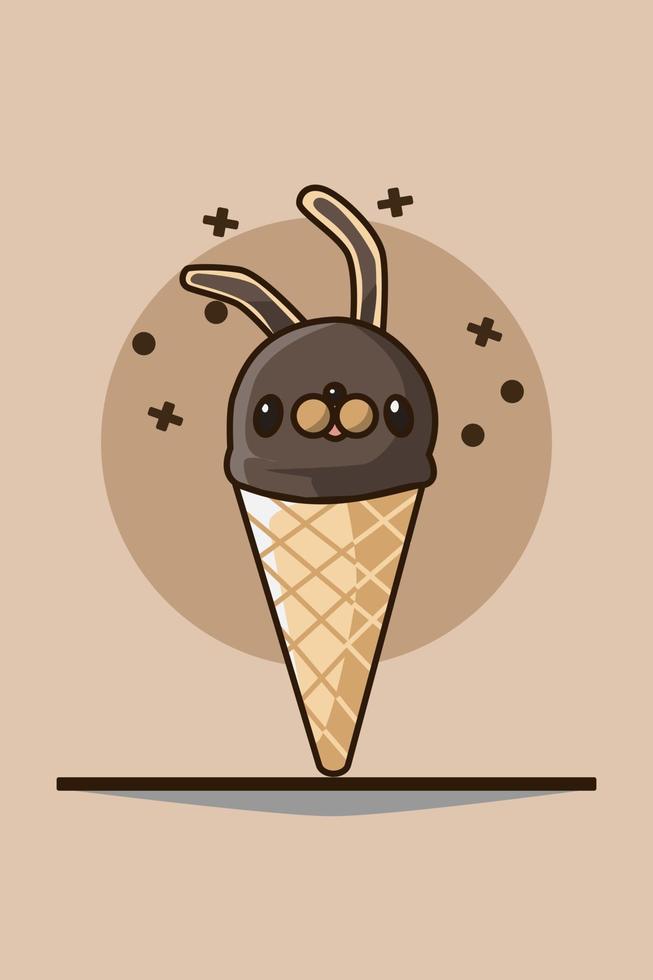 glace au lapin vecteur