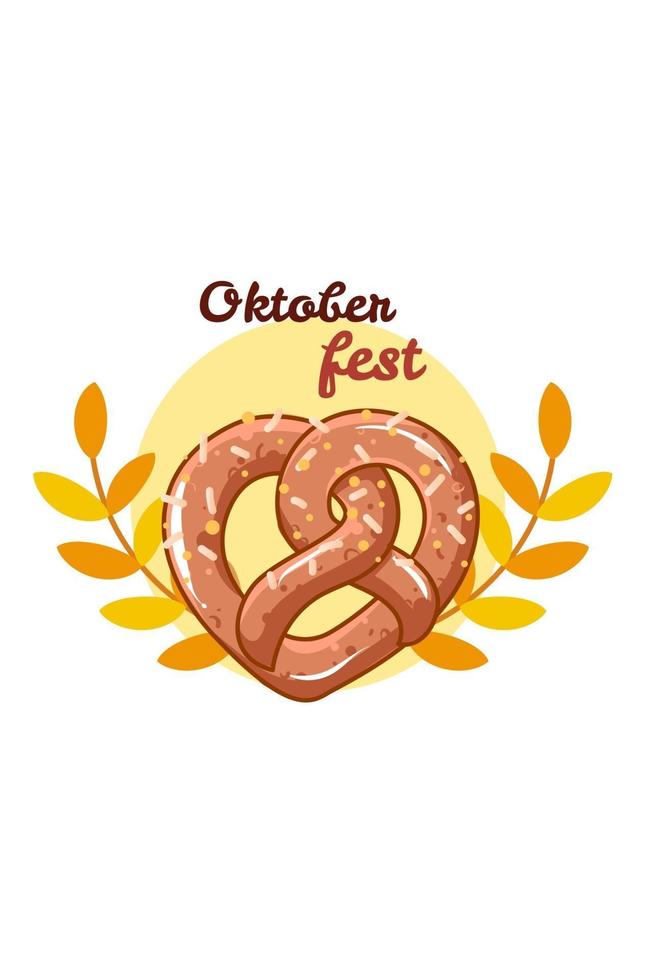 bretzel sucré pour illustration de dessin animé icône oktoberfest vecteur