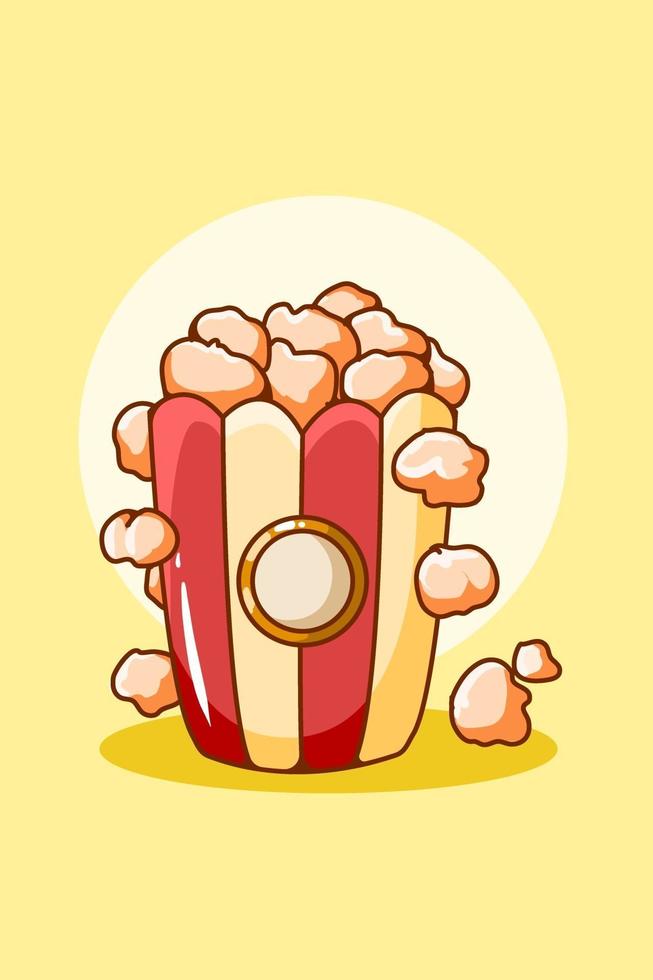 illustration de dessin animé de pop corn sucré vecteur