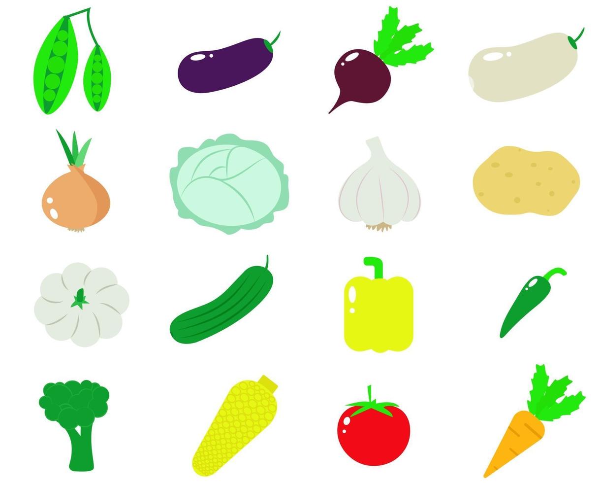 ensemble d'illustrations vectorielles de légumes vecteur