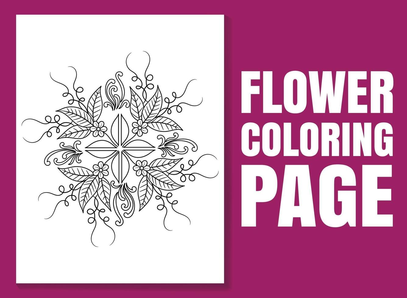 coloriage de fleurs pour adultes et enfants. livre de coloriage de fleurs. vecteur