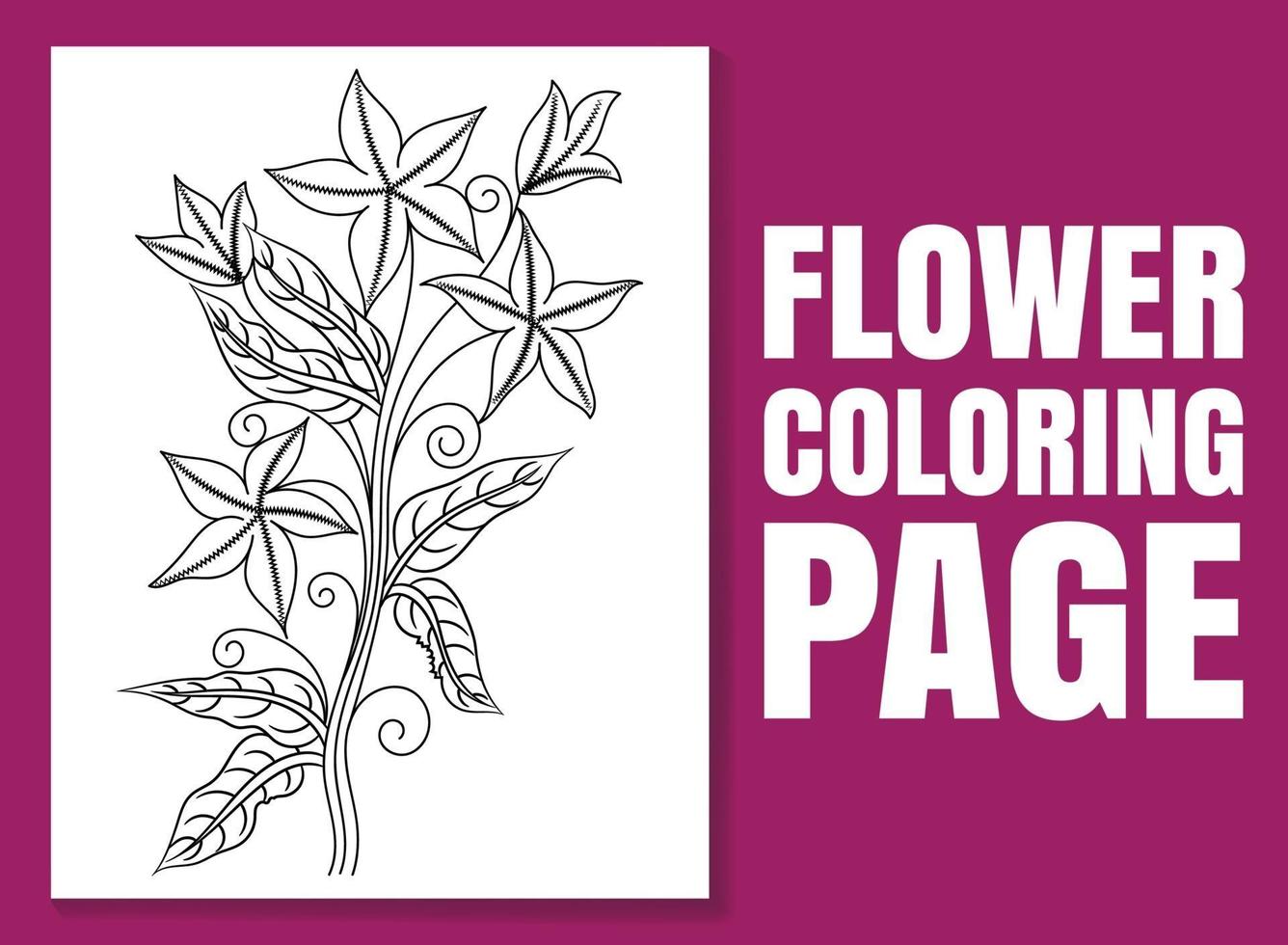 coloriage de fleurs. livre de coloriage de fleurs. vecteur