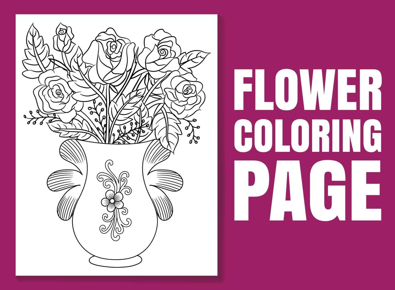 coloriage de fleurs pour adultes et enfants. coloriage doodle. vecteur