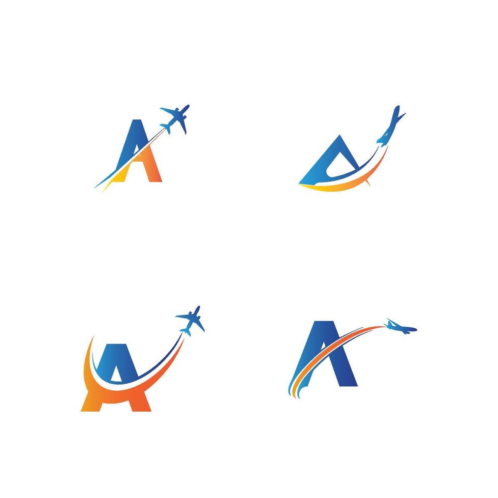 lettre un modèle de conception de logo de voyage aérien-vecteur vecteur
