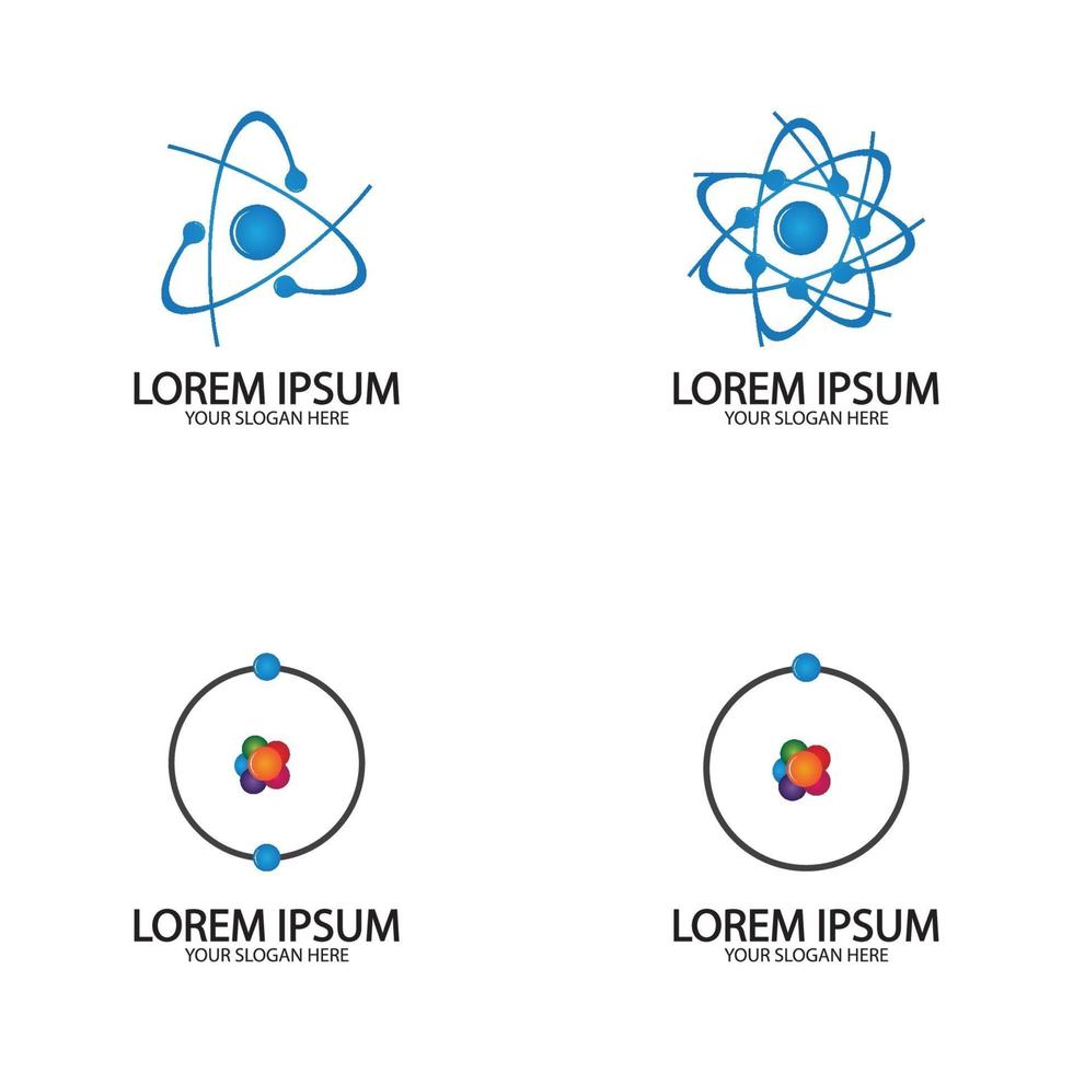 logo d'icône d'atome. illustration vectorielle symbole de la science vecteur